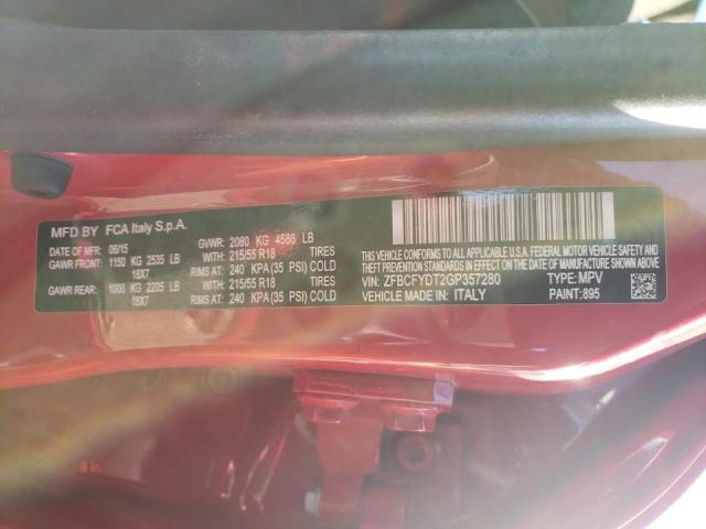 2016 FIAT 500X LOUNG ZFBCFYDT2GP357280