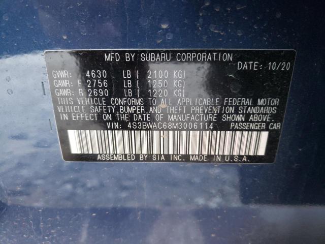 2021 SUBARU LEGACY PRE 4S3BWAC68M3006114