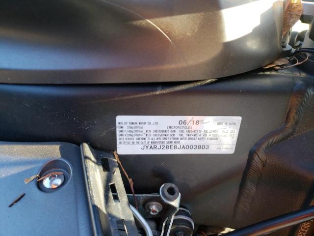 2018 YAMAHA YZFR6 JYARJ28E8JA003803