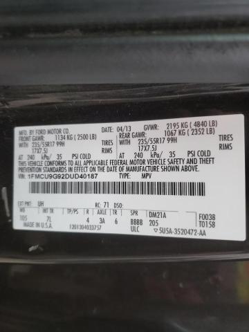 1FMCU9G92DUD40187 Ford Escape Se 2013. Фото: 9