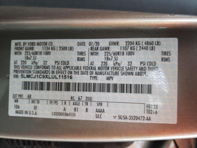2020 LINCOLN CORSAIR 5LMCJ1C9XLUL11516