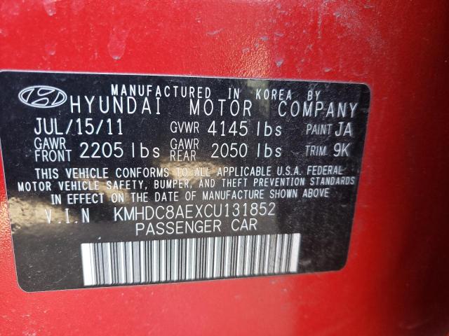 2012 HYUNDAI ELANTRA TO KMHDC8AEXCU131852