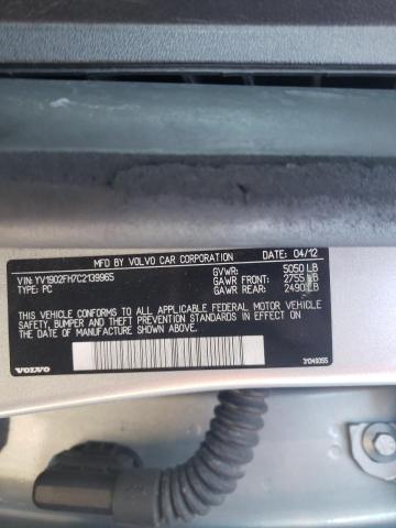 2012 VOLVO S60 T6 YV1902FH7C2139965