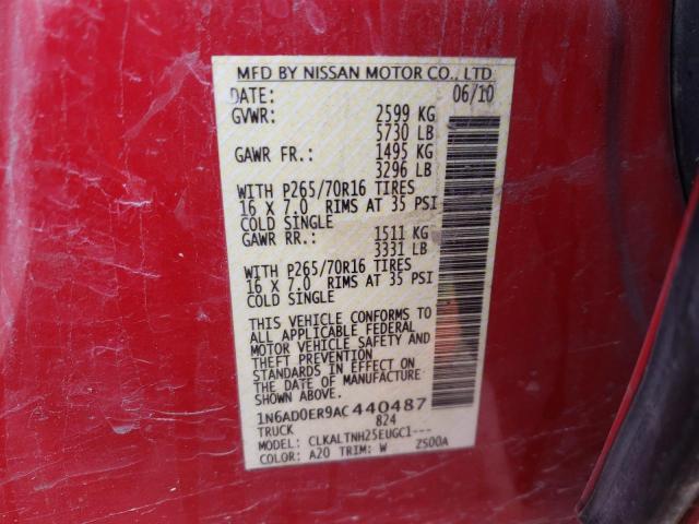 2010 NISSAN FRONTIER C 1N6AD0ER9AC440487