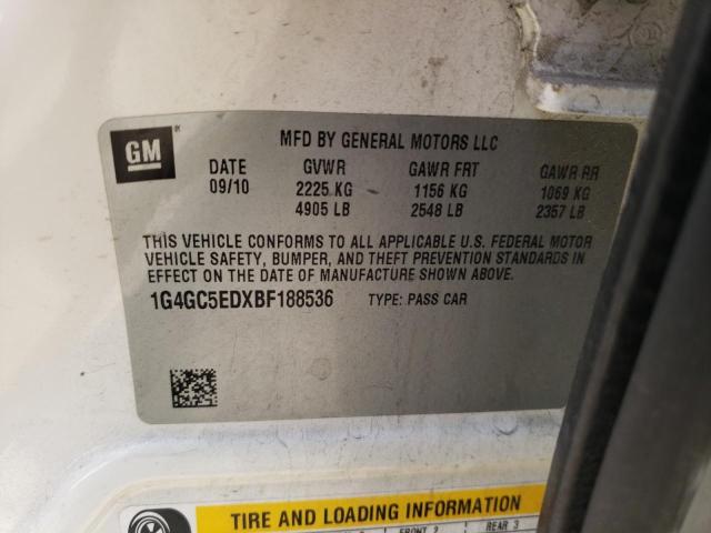 2011 BUICK LACROSSE C 1G4GC5EDXBF188536