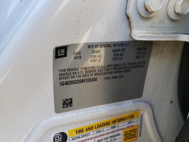 2011 BUICK LACROSSE C 1G4GD5GD9BF206356