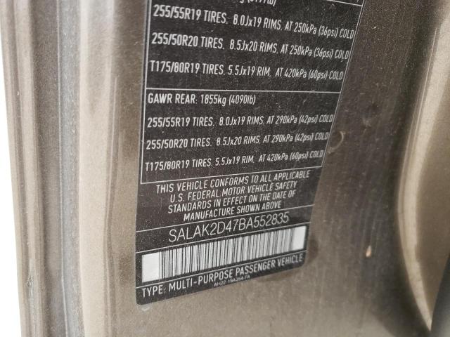 2011 LAND ROVER LR4 HSE LU SALAK2D47BA552835