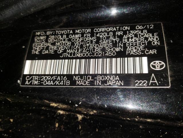 2012 TOYOTA SCION IQ JTNJJXB00CJ021450