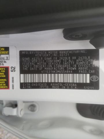 2021 TOYOTA CAMRY SE A 4T1S31AK3MU554844