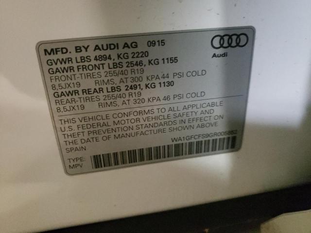 2016 AUDI Q3 PRESTIG WA1GFCFS9GR005852