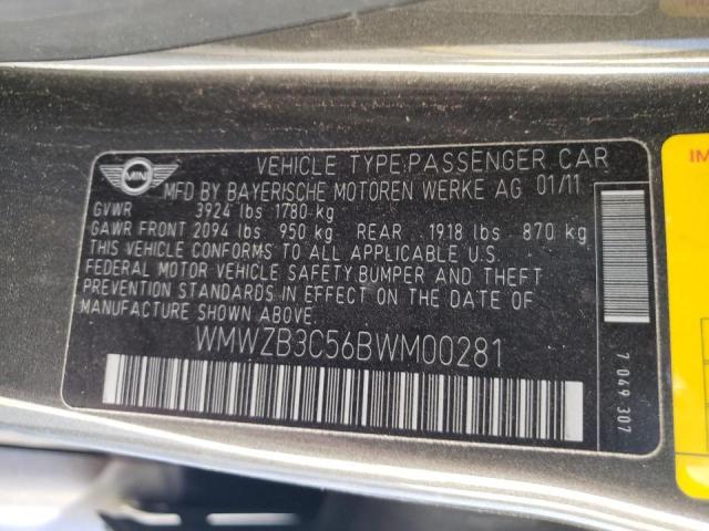 2011 MINI COOPER COU WMWZB3C56BWM00281