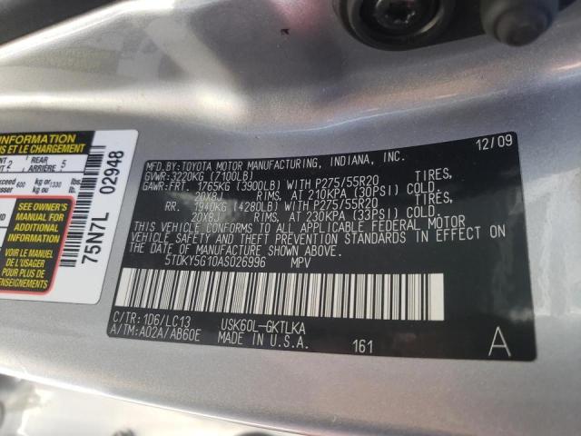 2010 TOYOTA SEQUOIA LI 5TDKY5G10AS026996
