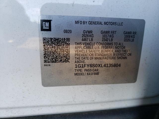 2020 CHEVROLET BOLT EV LT 1G1FY6S0XL4135804