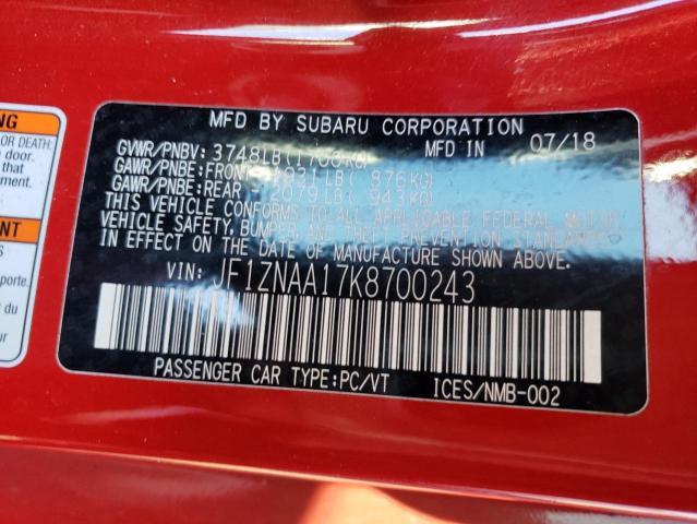 2019 TOYOTA 86 JF1ZNAA17K8700243