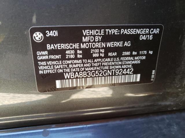 2016 BMW 340 I WBA8B3G52GNT92442