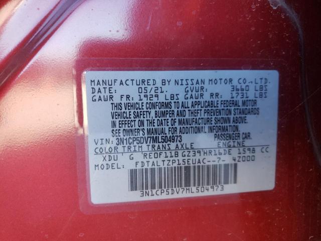 2021 NISSAN KICKS SR 3N1CP5DV7ML504973