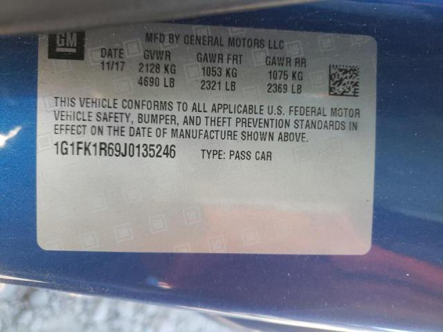 2018 CHEVROLET CAMARO ZL1 1G1FK1R69J0135246