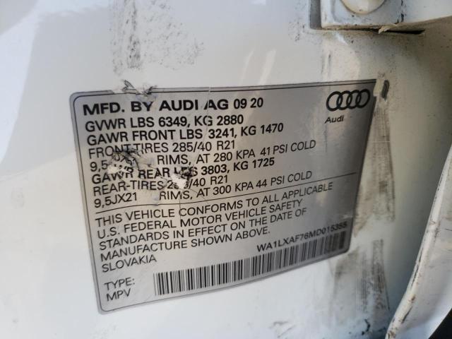 VIN WA1LXAF76MD015355 2021 Audi Q7, Premium Plus no.10