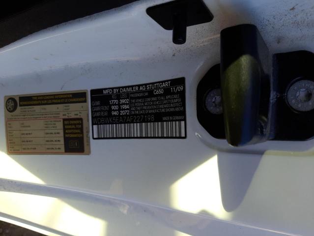 2010 MERCEDES-BENZ SLK 300 WDBWK5EA7AF227198