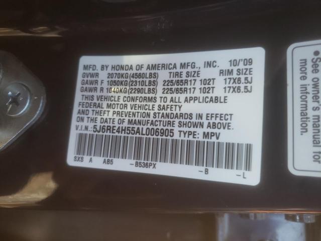 5J6RE4H55AL006905 Honda Cr-V Ex 2010. Фото: 9