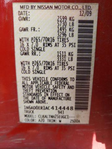 2010 NISSAN FRONTIER C 1N6AD0ER1AC414448