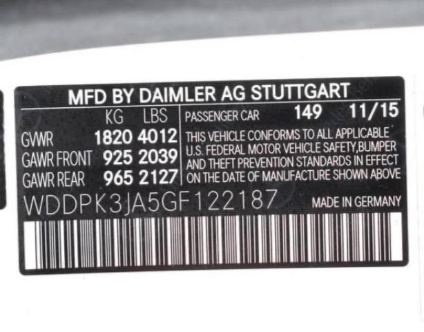 2016 MERCEDES-BENZ SLK 300 WDDPK3JA5GF122187