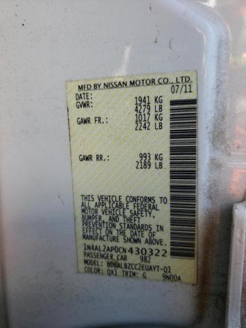 2012 NISSAN ALTIMA 25S 1N4AL2AP0CN430322
