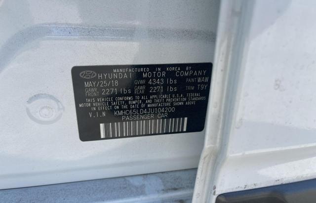 2018 HYUNDAI IONIQ KMHC65LD4JU104200