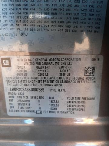 2019 BUICK ENVISION E LRBFXCSA3KD007385