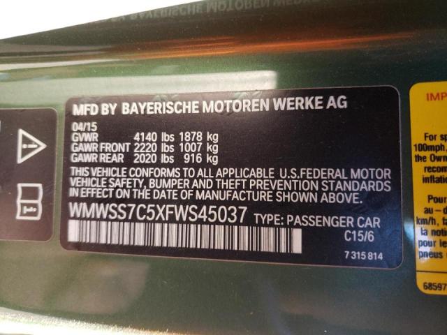 2015 MINI COOPER S P WMWSS7C5XFWS45037