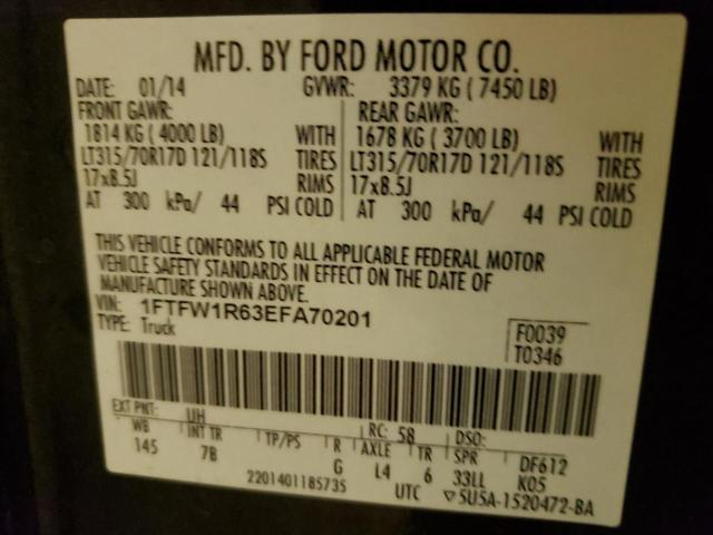 2014 FORD F150 SVT R 1FTFW1R63EFA70201