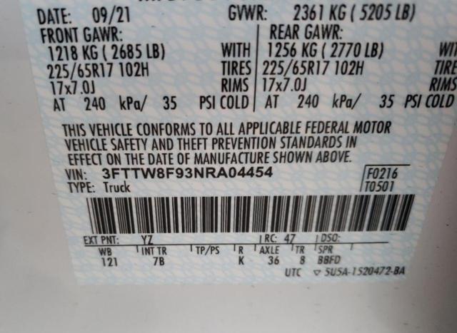 2022 FORD MAVERICK X 3FTTW8F93NRA04454