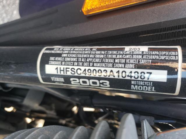 2003 HONDA VTX1800 1HFSC49093A104887