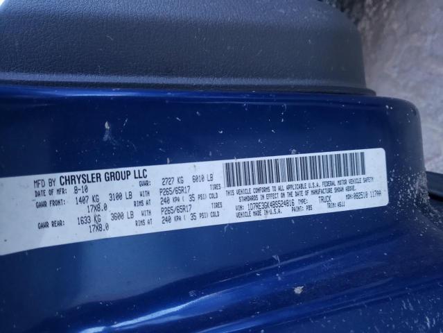 2011 DODGE DAKOTA SLT 1D7RE3GK4BS524816