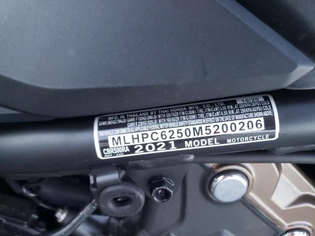 2021 HONDA CBR500 RA MLHPC6250M5200206