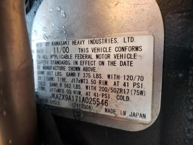 2001 KAWASAKI ZX1200 A1 JKAZX9A171A025546