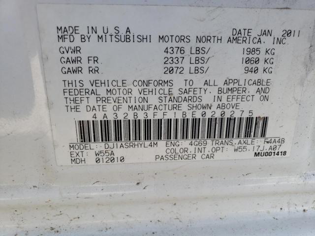 2011 MITSUBISHI GALANT ES 4A32B3FF1BE020275