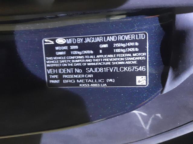 2020 JAGUAR F-TYPE R D SAJD81FV7LCK67546