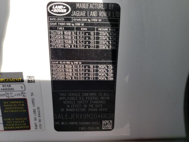 2021 LAND ROVER DEFENDER 1 SALEJERX9M2046638