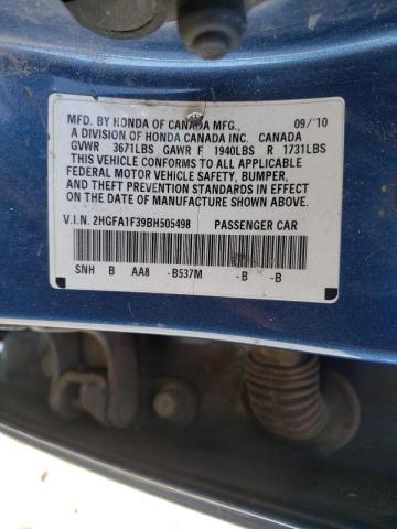 2011 HONDA CIVIC VP 2HGFA1F39BH505498