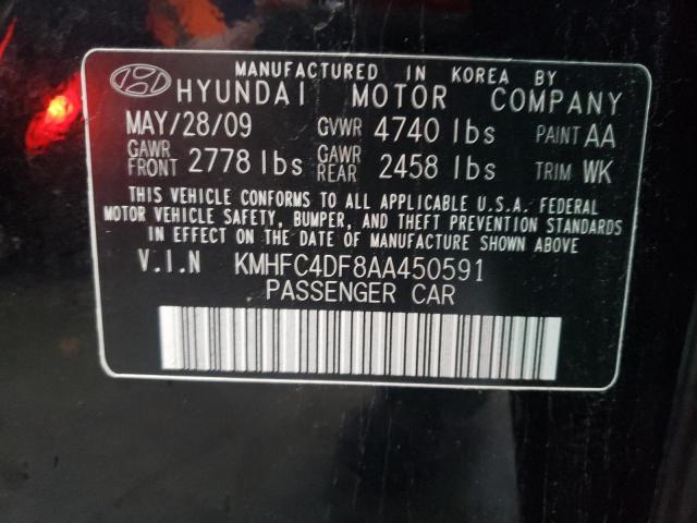 2010 HYUNDAI AZERA GLS KMHFC4DF8AA450591