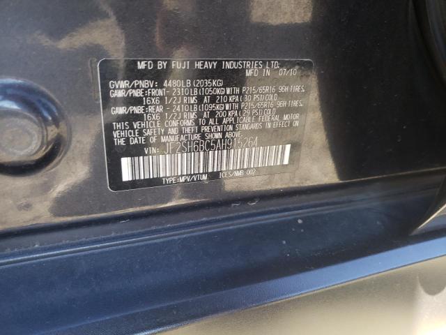 2010 SUBARU FORESTER X JF2SH6BC5AH915264