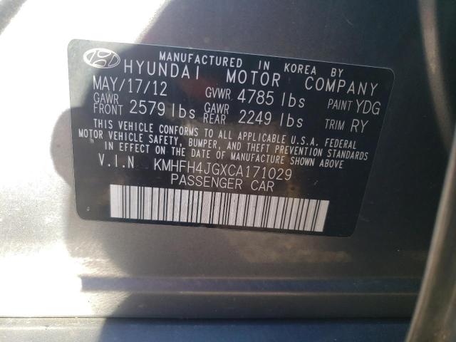 2012 HYUNDAI AZERA GLS KMHFH4JGXCA171029