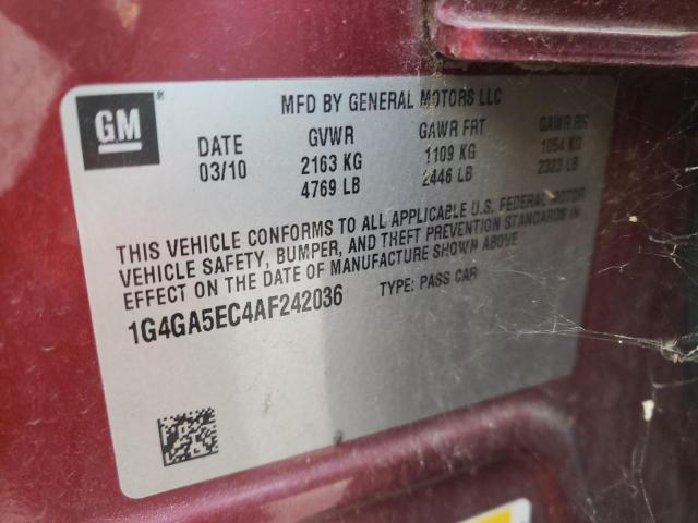 2010 BUICK LACROSSE C 1G4GA5EC4AF242036