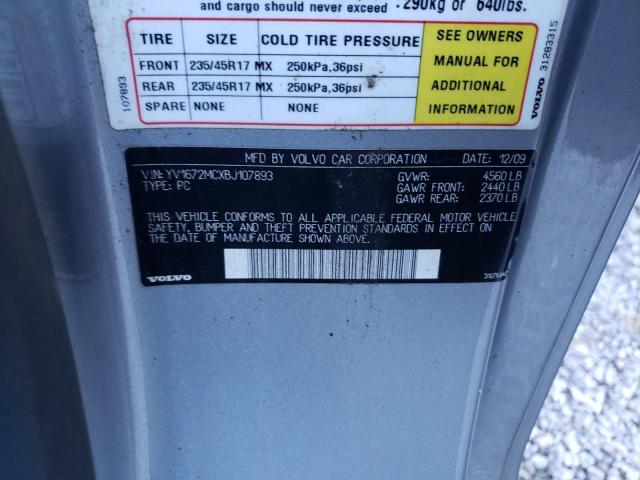 2011 VOLVO C70 T5 YV1672MCXBJ107893