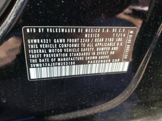 3VWD17AJXFM253196 Volkswagen Jetta Se 2015. Фото: 9