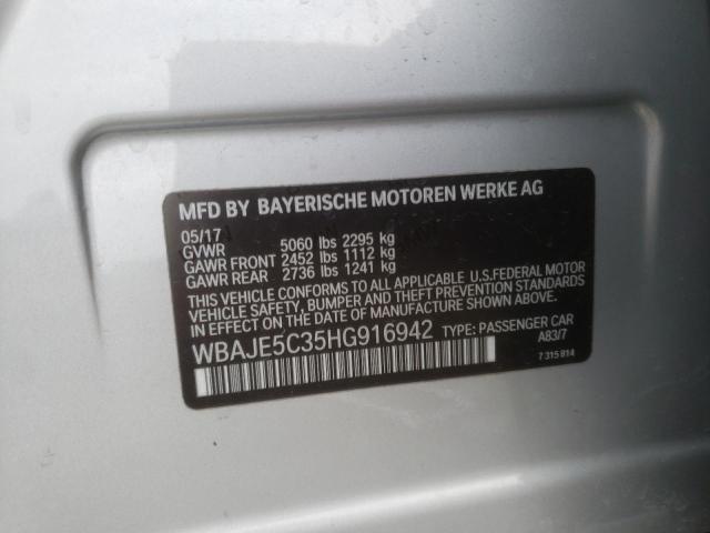 2017 BMW 540 I WBAJE5C35HG916942