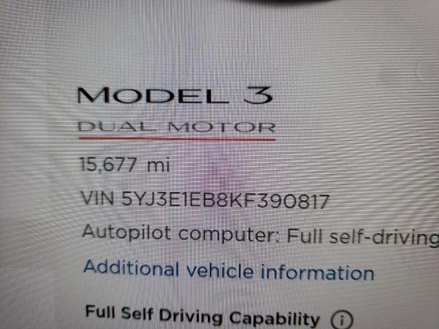 2019 TESLA MODEL 3 - 5YJ3E1EB8KF390817