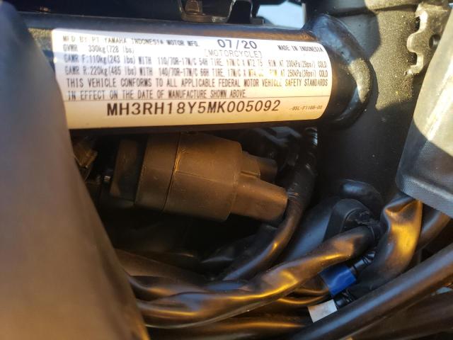 2021 YAMAHA YZFR3 A MH3RH18Y5MK005092