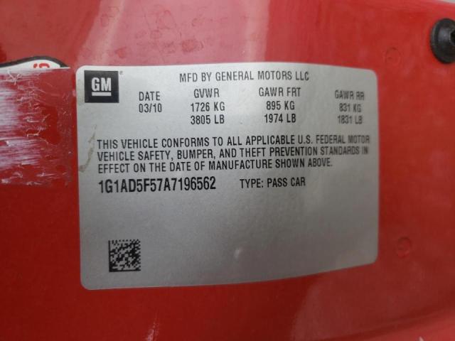 2010 CHEVROLET COBALT 1LT 1G1AD5F57A7196562